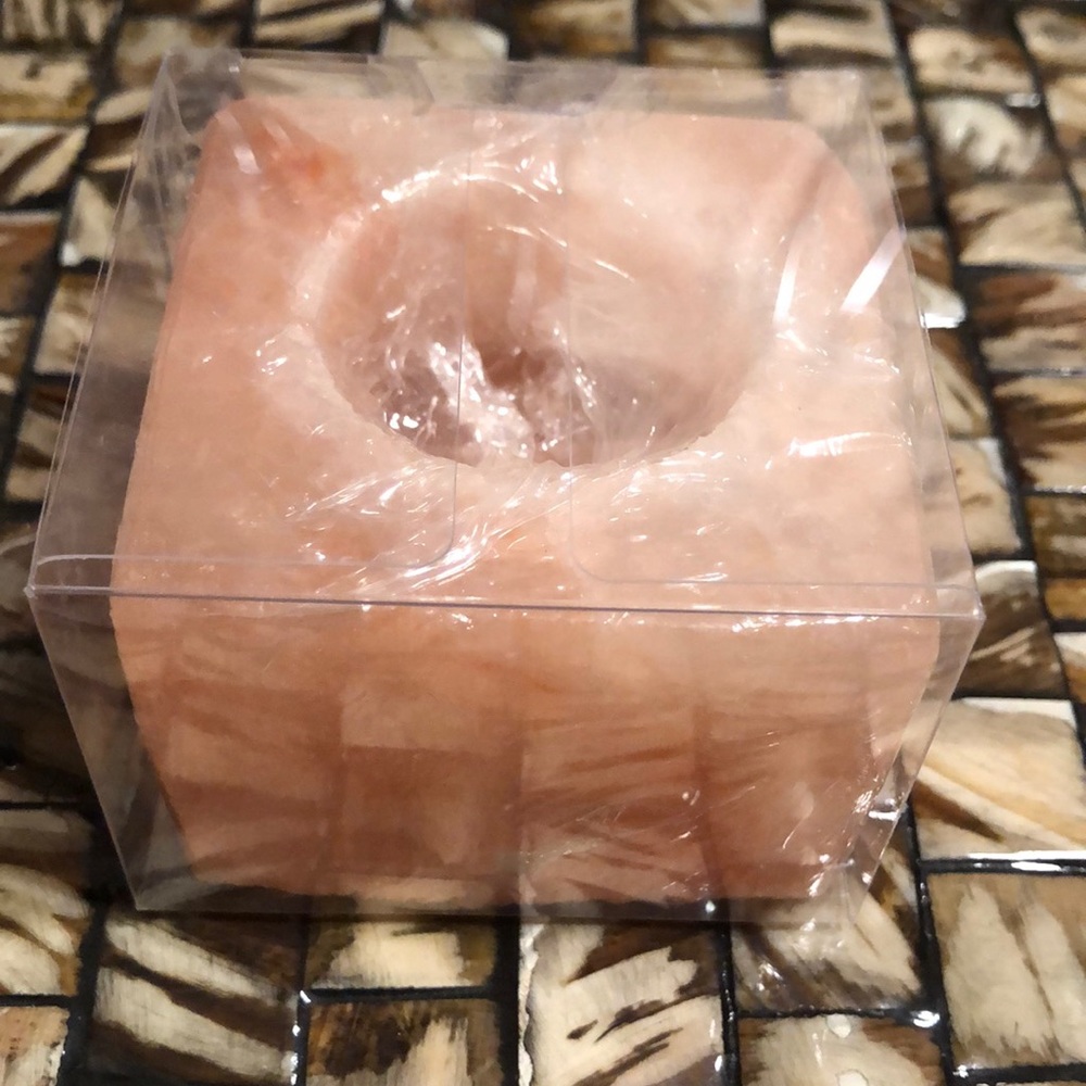 Pink Himalayan Salt Tea Light Candle Holder